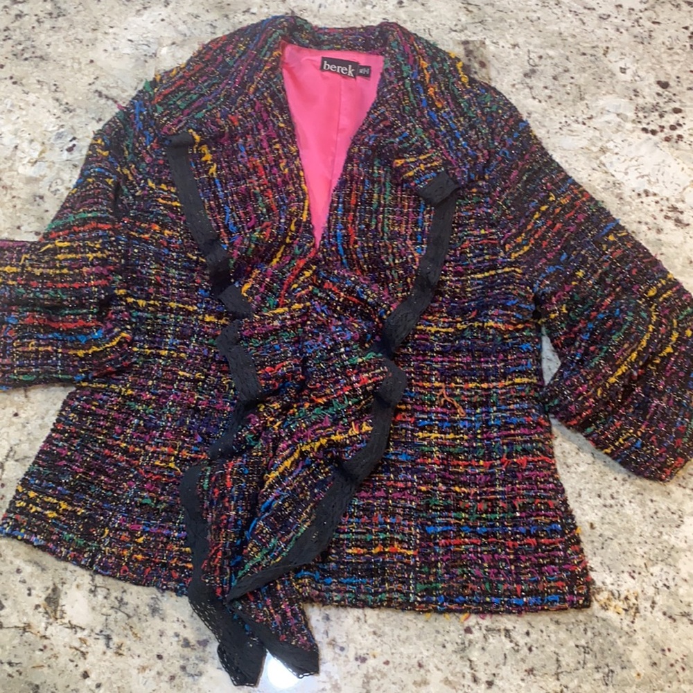 Berek Jacket Multi-Colors V-Ruffle XL